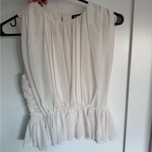 Express Women's Cream Ruffle Blouse